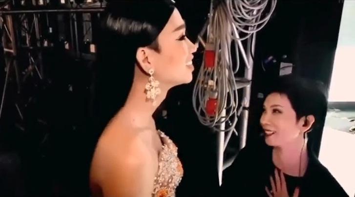 Chị đại làng mẫu bé như cái kẹo khi đứng cạnh Hải Triều-5