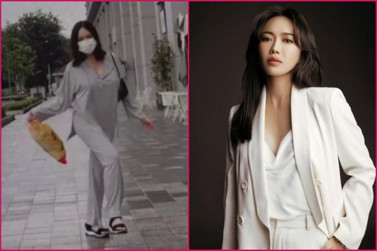 Diệu Nhi tung tăng nhảy để lộ đặc điểm 'mẹ bỉm sữa'