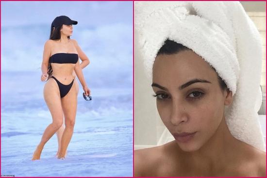 Kim 'siêu vòng 3' diện bikini khoe body phồn thực và mặt mộc quá đỉnh