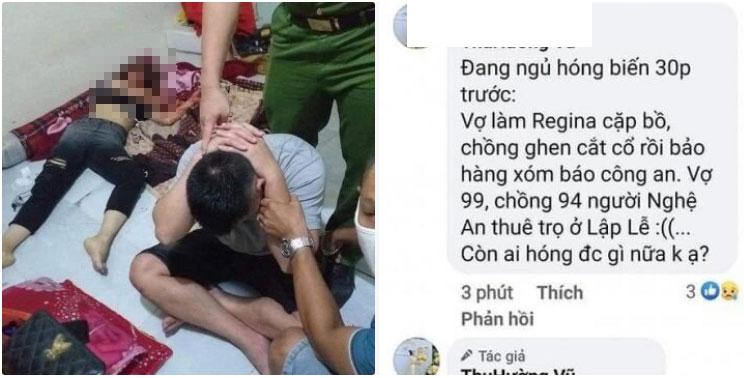 NÓNG: Chồng cắt cổ vợ tử vong tại phòng trọ nghi do ghen tuông-1