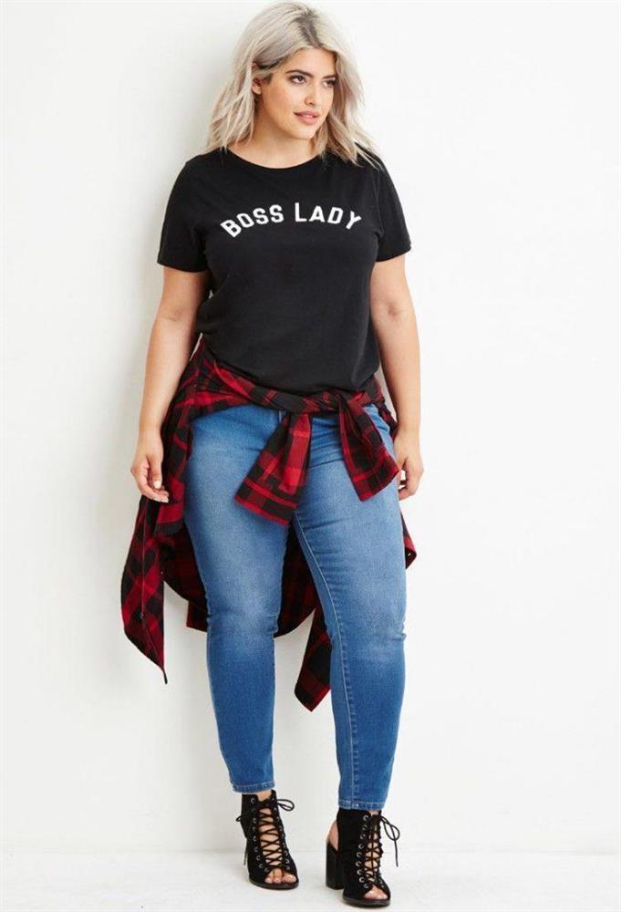 Cách phối đồ với quần jeans giúp nàng mập hack dáng thon thả-1