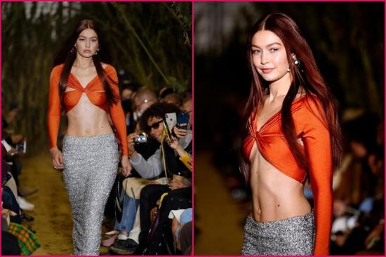 Gigi Hadid để ngực trần catwalk, dáng đẹp như tượng tạc