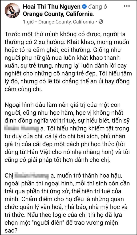 Tiến sĩ gọi hoa hậu là con điên, Thu Hoài mắng: Khiếm tật tư duy-4