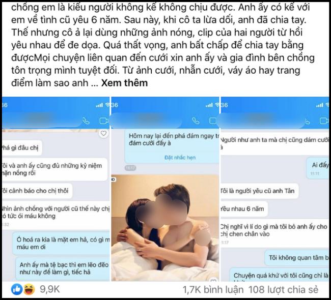 Trước ngày cưới, người yêu cũ của chồng gửi cảnh nóng qua dọa dẫm-1