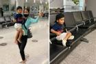 Con trai Phạm Hương ra sân bay đón bà ngoại sang Mỹ