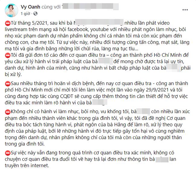 Vy Oanh lên tiếng giữa tin đồn bị cơ quan điều tra trả đơn tố cáo-2