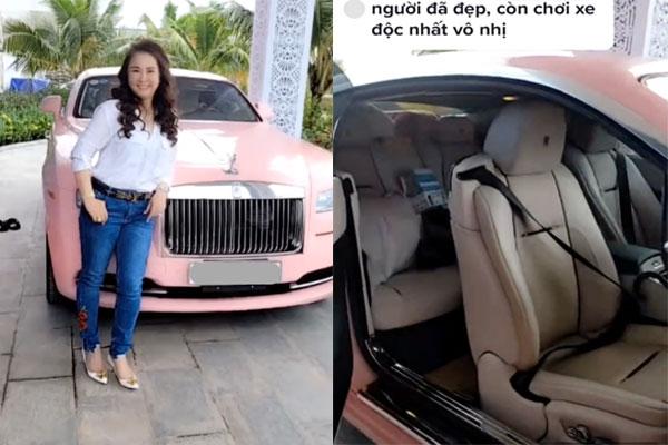 Bà Phương Hằng diện đồ xì tin, khoe Rolls-Royce màu hồng 30 tỷ-1