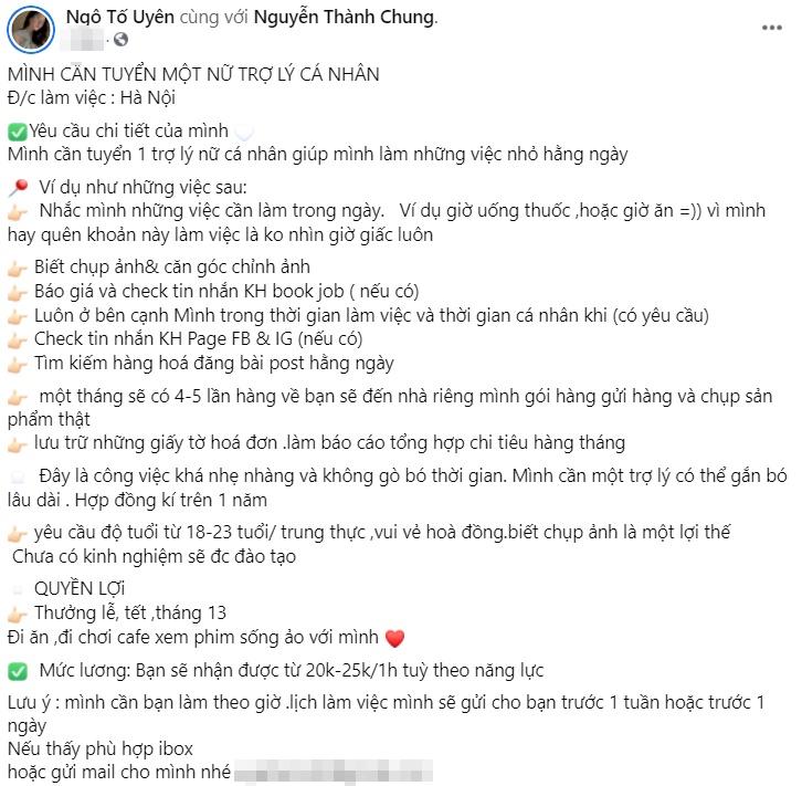 Một WAGs tuyển người nhắc nhở ăn uống, luôn bên cạnh giá 25k/h-1