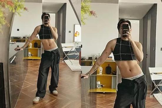 Hoàng Ku mặc croptop, quần tụt lộ nội y nữ tính quá chừng!