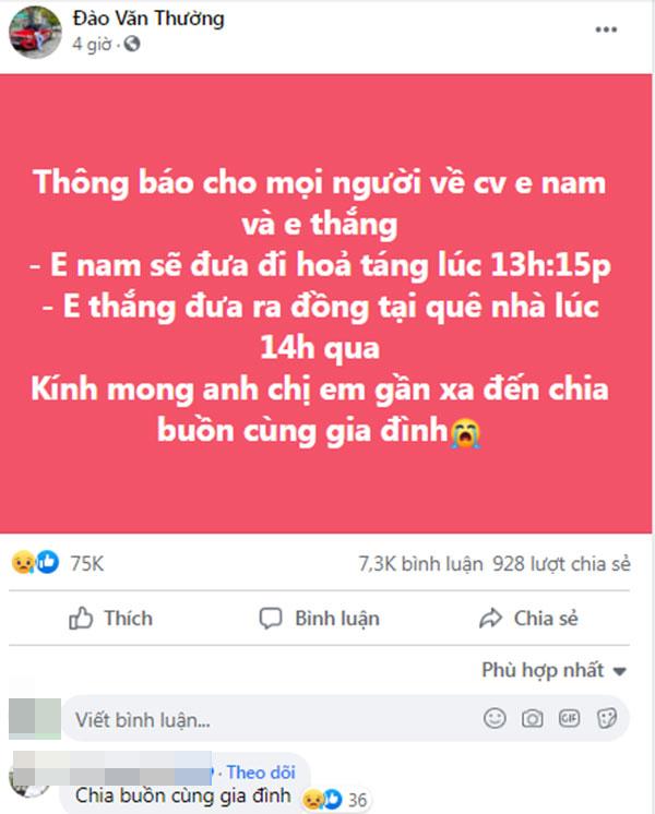 Bạn thân thông báo tang lễ của youtuber triệu view Nam OK-3