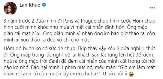 Đi Pháp chụp ảnh cưới, Lan Khuê vì sao khóc như mưa?-2