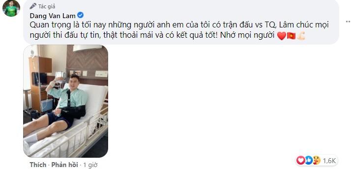 Vừa phẫu thuật xong, Văn Lâm dành điều này cho tuyển Việt Nam-3