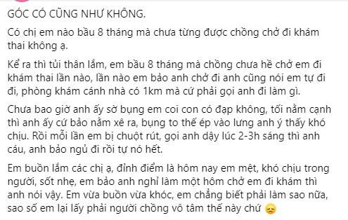 Nhờ đèo đi khám thai, chồng khiến vợ hối hận vì lấy sai người-1