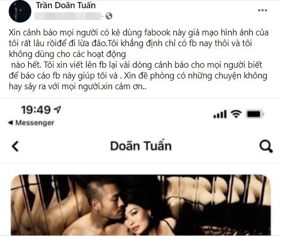 Doãn Tuấn - chồng cũ Quỳnh Nga - thông báo mọi người cảnh giác vì có kẻ giả mạo Facebook anh.