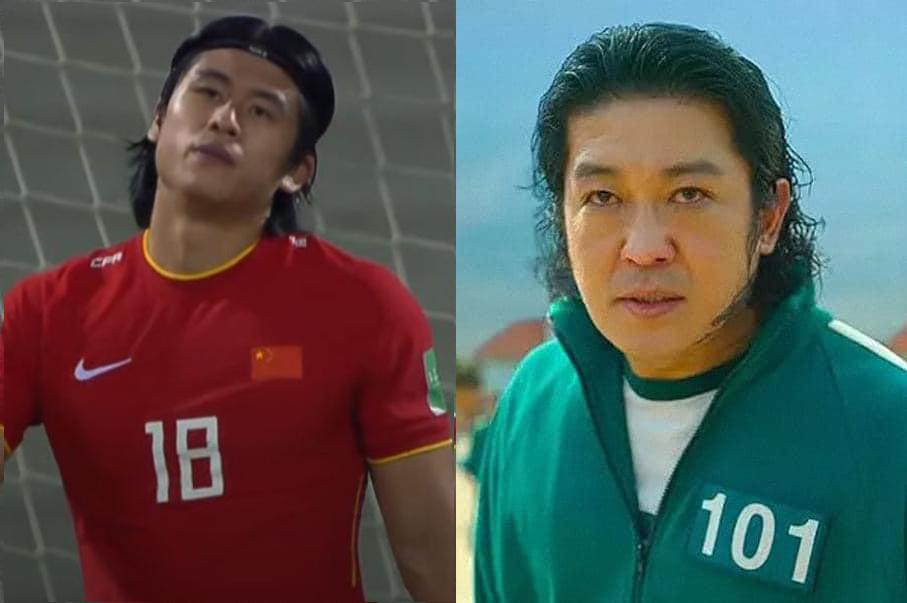 Cầu thủ mở tỷ số cho tuyển Trung Quốc giống nhân vật trong Squid Game-1
