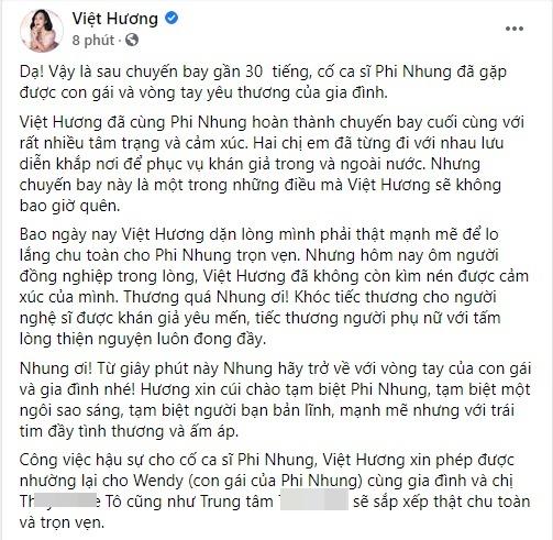Việt Hương sau khi trao tro cốt: Thương quá Phi Nhung ơi!-4
