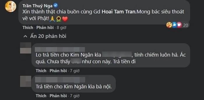 Thúy Nga cãi tay đôi với anti-fan vì bị đòi lại tiền ủng hộ Kim Ngân-1