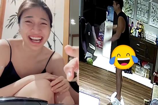 Chồng Pha Lê như cây hài, cười xỉu sự cố nhảy dây tụt quần