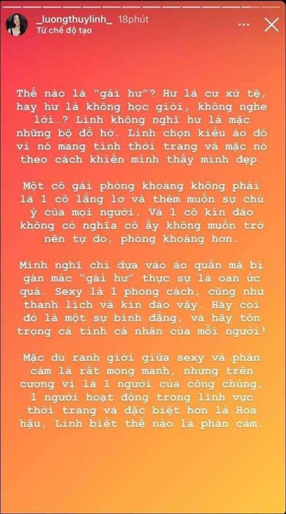 Bị chỉ trích vì hở bạo, Lương Thùy Linh: Thế nào là gái hư?-4