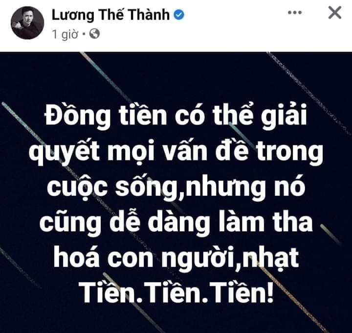 Lương Thế Thành nói về tiền đúng lúc nhạy cảm, phải xin lỗi gấp-1