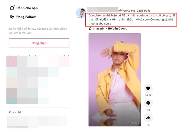 Hồ Văn Cường có kênh TikTok riêng sau 1 ngày rời nhà Phi Nhung?-2