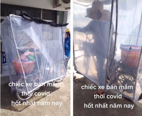 MXH cười ngã ngửa với cô bán mắm và chiếc xe chống Covid-1