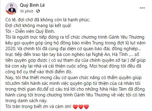 Quý Bình lên tiếng khi có tên trong giải ăn chặn mở rộng-1