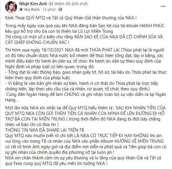 Nhật Kim Anh hành động gắt khi bị nghi chỉnh sửa sao kê-6