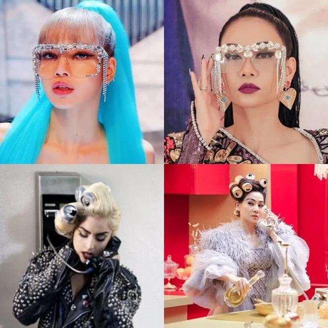 Trong cùng một MV "DIVA", Thu Minh cóp nhặt và lấy nguồn cảm hứng từ cả Lisa lẫn Lady Gaga.
