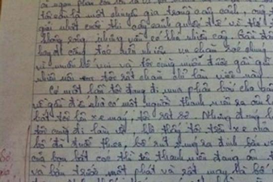 Nhóc tiểu học tả bố, cô giáo đọc xong 'sợ xanh mặt'