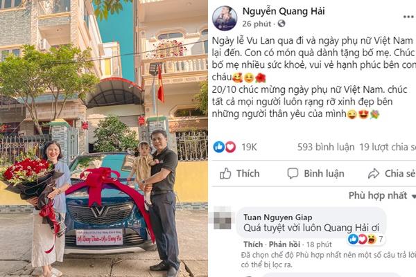 Quang Hải và bồ cũ tặng mẹ quà khủng dịp 20/10-1