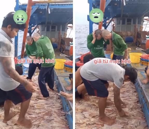 Cảnh làm khô mực gây tranh cãi, xem xong chỉ muốn giã từ món ăn!-1