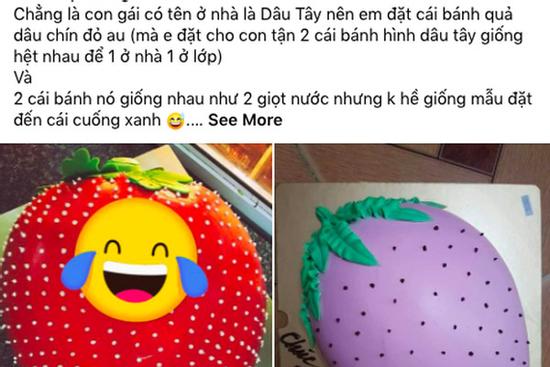 Đặt bánh kem dâu tây đỏ, thứ nhận về lại là quả cà tím