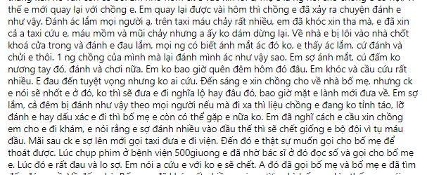 Vụ vợ bị chồng bạo hành xuyên đêm: Em đau đến tuyệt vọng-4