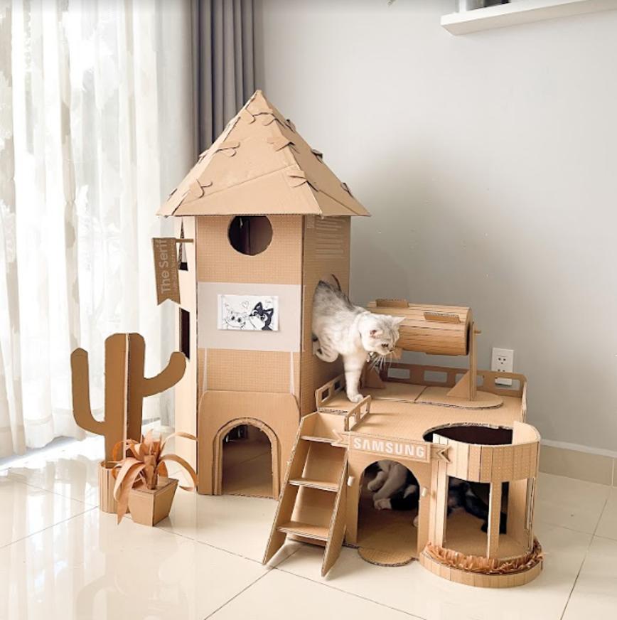 Nhà thú cưng độc đáo làm từ thùng TV tái chế-1