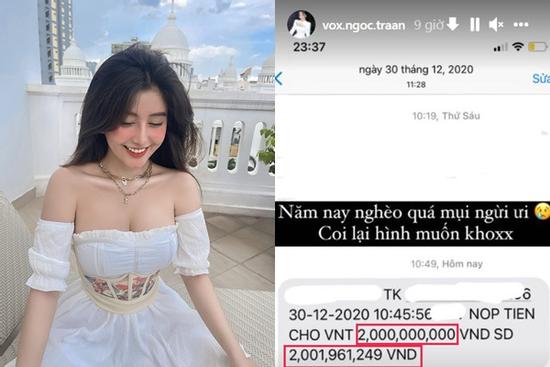 Gái xinh Võ Ngọc Trân để lộ số dư tiền tỷ năm 19 tuổi