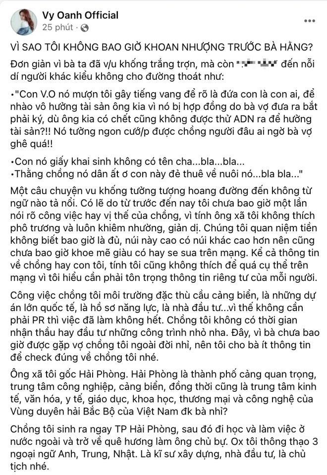 Vy Oanh đáp trả bà Phương Hằng, hé lộ profile khủng ông xã-1
