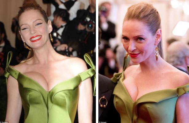 Những vòng 1 bức tử, nổi gân xanh như muốn trào ra ngoài lớp váy-5