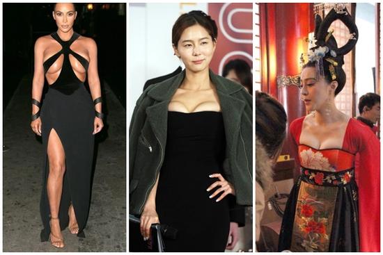 Những vòng 1 bức tử, nổi gân xanh như muốn trào ra ngoài lớp váy