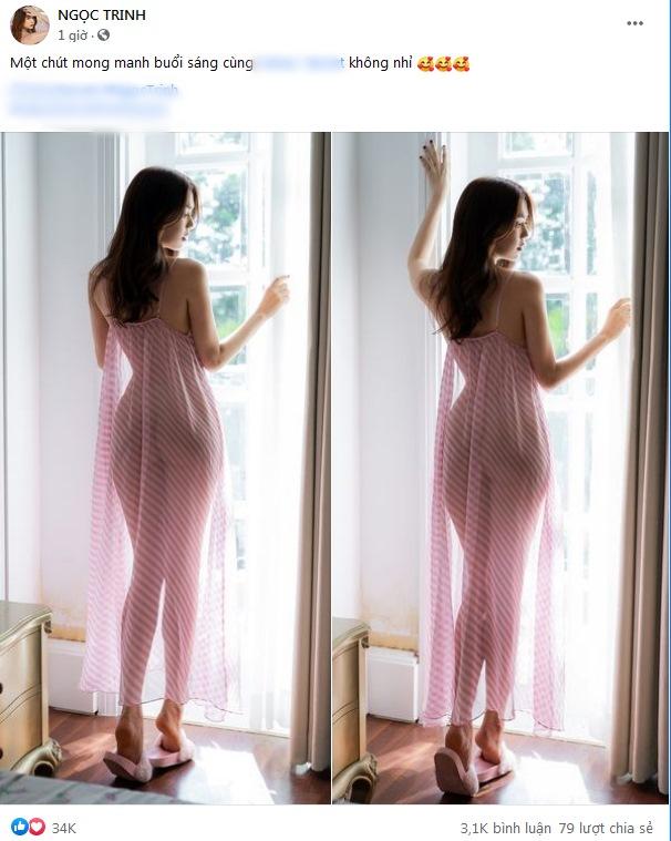 Ngọc Trinh mặc váy ngủ như cởi show toàn bộ body phản cảm-1