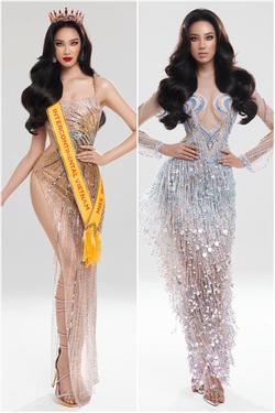 Ái Nhi nhờ dân mạng chọn váy đêm cuối Miss Intercontinental 2021