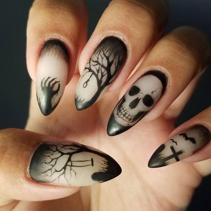 Halloween  Vẽ nail phong cách Halloween cực chất