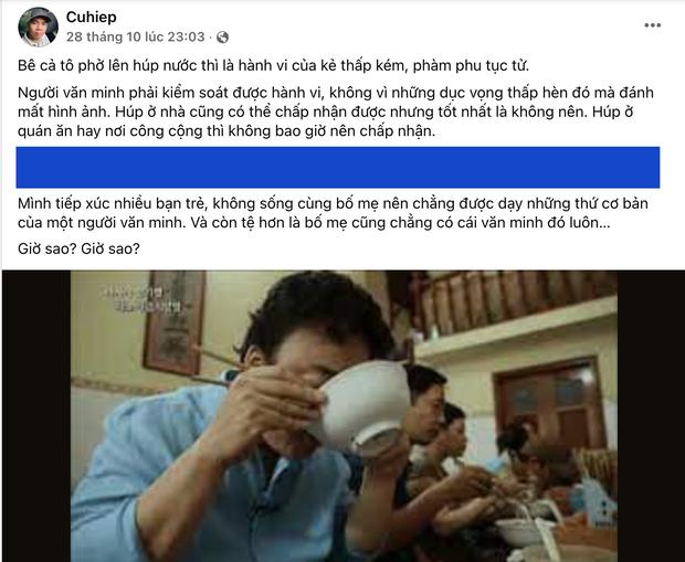 Admin gây bão với nhận định: Bê cả tô phở lên húp là phàm phu tục tử-2