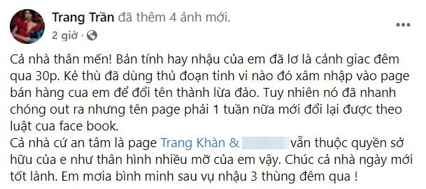 Hacker trị Trang Trần, đổi thẳng tên Fanpage thành lừa đảo-2