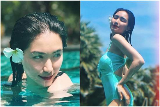 Hòa Minzy mặc bikini mướt mát vẫn than thở xuống cấp sau sinh