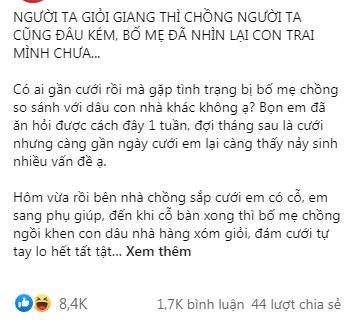 Uất nghẹn vì sắp cưới vẫn bị nhà chồng chê kém hơn dâu hàng xóm-1
