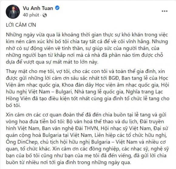 MC Anh Tuấn viết tâm thư xúc động sau tang lễ người bố quyền lực-3