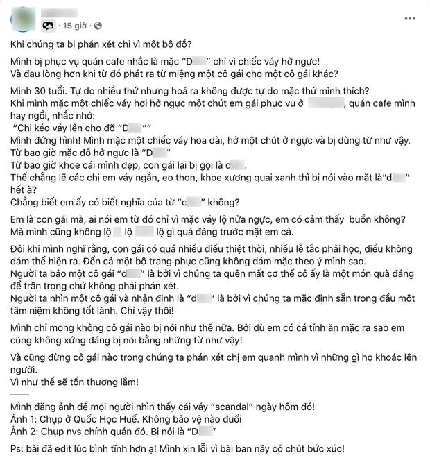 Mặc váy hở ngực đi cà phê, cô gái bị nhân viên nhắc nhở thô tục-1