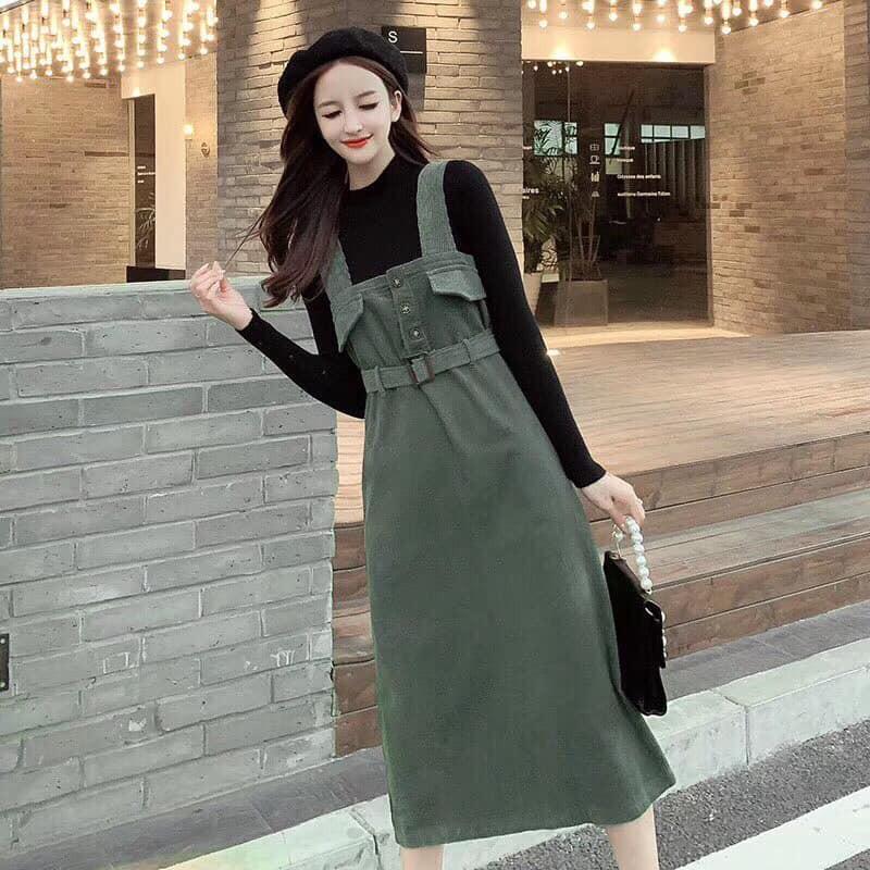 Mix đồ với váy yếm mùa đông vừa ấm vừa xịn sò như gái Hàn-3