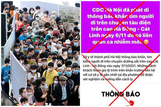 Bác bỏ tin 'tìm người trên chuyến tàu Cát Linh - Hà Đông ngày 6/11'